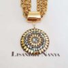 Colar Tibetano Mandala Caquinho Cerâmica Branca 4 Voltas Elo Português-23