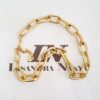 Conjunto 3 Colares Elos Retangulares Pingente Leão Banho Ouro Corrente Aço