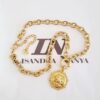 Conjunto 3 Colares Elos Retangulares Pingente Leão Banho Ouro Corrente Aço